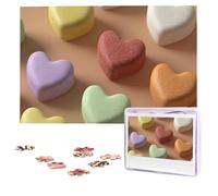 Jigsaw Puzzle for Adults 1000 Pieces Personalized Photos Puzzles Heart Shaped Candy Puzzles with Storage Bag Challenging Picture Puzzle for Home Decor Family Wedding