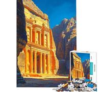 Jigsaw Puzzle for Adults 1000 Pieces Petra Treasury Jigsaw for Adults Hands-on Game Precision Cutting Birthday And Unique Gifts (Size 38x52cm)