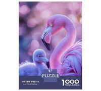 Jigsaw Puzzle for Adults 1000 Pieces Pink Flamingo And Chick Jigsaw Puzzle Relaxing Games Difficult Challenge Unique Gifts for Birthday And Christmas 70x50cm/1000pcs