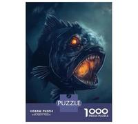 Jigsaw Puzzle for Adults 1000 Pieces Piranha Evil Scary Horror Puzzle for Adults Family Game Improve Memory Parent-child Interaction 38x26cm/1000pcs