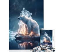 Jigsaw Puzzle for Adults 1000 Pieces Polar Bear Ice Bear Educational Toy Funny Gift for Educational Game Difficult And Challenge Size 50x75cm