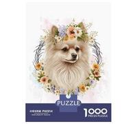 Jigsaw Puzzle for Adults 1000 Pieces Pomeranian Pom Pom Dog Art Jigsaw Puzzle Brain Teaser Game For Family Fun Parent-child Interaction 52x38cm/1000pcs