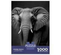 Jigsaw Puzzle for Adults 1000 Pieces, Portrait of An Elephant Artwork, Mindfulness Activity, Winter Indoor Entertainment, Premium Thick Cardboard, 52x38cm/1000pcs