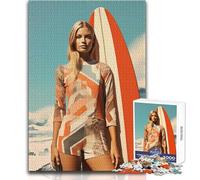 Jigsaw Puzzle for Adults 1000 Pieces Postmodern Surfing Dreams Peaceful And Satisfying Pastime Perfect Interlock Precision Cut Toy Size 50x75cm