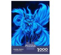 Jigsaw Puzzle for Adults 1000 Pieces Power Kitsune Fox Neon Jigsaw for Adults Relax Games Hand Speed Race Difficult And Challenge 52x38cm/1000pcs