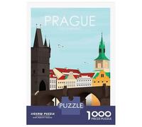 Jigsaw Puzzle for Adults 1000 Pieces, Prague Artwork, Mindfulness Activity, Christmas Puzzle Collection, Precision Cut Pieces, 38x26cm/1000pcs