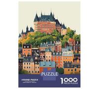 Jigsaw Puzzle for Adults 1000 Pieces, Quebec City Skyline Artwork, Relaxing Puzzle Experience, Christmas Puzzle Collection, Precision Cut Pieces, 52x38cm/1000pcs