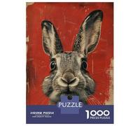Jigsaw Puzzle for Adults 1000 Pieces Rabbit Portrait Vintage Jigsaw Puzzle Relaxing Games Difficult Challenge Unique Gifts for Birthday And Christmas 38x26cm/1000pcs