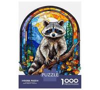 Jigsaw Puzzle for Adults 1000 Pieces Raccoon Beatiful Scenic Jigsaw Puzzle Relaxing Games Difficult Challenge Unique Gifts for Birthday And Christmas 52x38cm/1000pcs