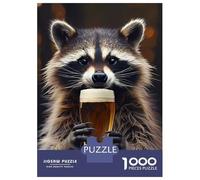 Jigsaw Puzzle for Adults 1000 Pieces Raccoon Beer Jigsaw Puzzle Brain Teaser Game For Family Fun Parent-child Interaction 70x50cm/1000pcs