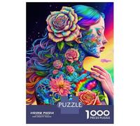 Jigsaw Puzzle for Adults 1000 Pieces Rainbow Flower Goddess Jigsaw Puzzle Relaxing Games Wall Decoration Difficult And Challenge 38x26cm/1000pcs