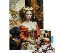 Jigsaw Puzzle for Adults 1000 Pieces Renaissance Woman with Poodle Portrait Jigsaw for Adults Relax Games Perfect Decoration for Is Ideal As A Gifts (Size 50x75cm)