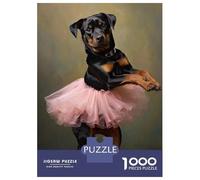 Jigsaw Puzzle for Adults 1000 Pieces Rottweiler Ballerina Jigsaw Puzzle Brain Teaser Game Stress Reliever Birthday And Unique Gifts 70x50cm/1000pcs
