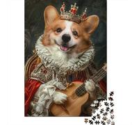 Jigsaw Puzzle for Adults 1000 Pieces Royal Corgi Guitarist Adult Jigsaw Puzzle Hands-on Game Pattern Assembly Unique Gifts for Birthday And Christmas 70x50cm/1000pcs