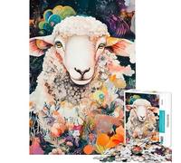Jigsaw Puzzle for Adults 1000 Pieces Sacred Sheep in Bloom Jigsaw for Adults Relax Games Perfect Decoration for Is Ideal As A Gifts (Size 38x26cm)