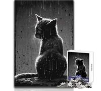 Jigsaw Puzzle for Adults 1000 Pieces Sad Cat Peaceful And Satisfying Pastime Perfect Interlock Precision Cut Toy Size 38x26cm