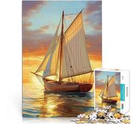 Jigsaw Puzzle for Adults 1000 Pieces Sailing into Sunset pädagogische Herausforderung Wunschliste mit dem Weihnachtsmann52x38cm