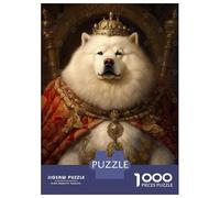 Jigsaw Puzzle for Adults 1000 Pieces Samoyed The King Jigsaw Puzzle Relaxing Games Difficult Challenge Unique Gifts for Birthday And Christmas 38x26cm/1000pcs