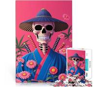 Jigsaw Puzzle for Adults 1000 Pieces Samurai Skeleton Stress Reliever Difficult Challenge is ideal as gifts for the whole family 26x38cm