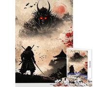 Jigsaw Puzzle for Adults 1000 Pieces Samurai Vs Demon Home Decoration Toys Great Gift Impossible Game with Fully Interlocking Randomly Shaped Pieces (Size 38x26cm)