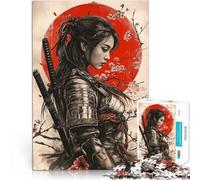 Jigsaw Puzzle for Adults 1000 Pieces Samurai Woman with Cherry Blossoms Denkspiel Tolle Geschenke und Spielzeuge52x38cm