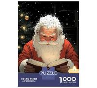 Jigsaw Puzzle for Adults 1000 Pieces Santa Claus Reading by Candlelight Christmas Jigsaws for Adults Toy Wall Decor Improve Memory for Is Ideal As A Gift 52x38cm/1000pcs