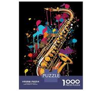 Jigsaw Puzzle for Adults 1000 Pieces Saxophone Colorful Adult Puzzles Family Games Difficult Challenge Difficult And Challenge 38x26cm/1000pcs
