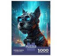 Jigsaw Puzzle for Adults 1000 Pieces Schnauzer Cyberpunk Puzzle for Adults Family Game Improve Memory Parent-child Interaction 70x50cm/1000pcs
