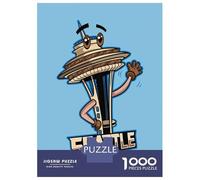 Jigsaw Puzzle for Adults 1000 Pieces Seattle City Icon Badge Puzzle for Adults Relaxing Games For Family Fun Difficult And Challenge 38x26cm/1000pcs