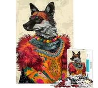 Jigsaw Puzzle for Adults 1000 Pieces Shaman Wolf Portrait Jigsaw Hands-on Game A Work of Art Unique Gifts for Birthday And Christmas (Size 50x75cm)