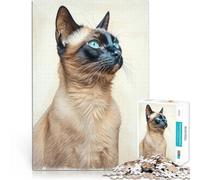 Jigsaw Puzzle for Adults 1000 Pieces Siamese Cat Sketch Handgeschwindigkeitswettbewerb Wohnkunstdekor38x26cm