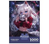 Jigsaw Puzzle for Adults 1000 Pieces Silver Masked Fox Girl Puzzles for Adults Relax Games Pattern Assembly for Is Ideal As A Gift 38x26cm/1000pcs