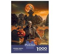 Jigsaw Puzzle for Adults 1000 Pieces Skeleton with Pumpkins on Halloween Teenager Puzzles Fun Games Analysis And Logic Difficult And Challenge 38x26cm/1000pcs