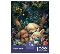 Jigsaw Puzzle for Adults 1000 Pieces, Sleeping Animals in A Forest Artwork, Creative Leisure Activity, Idea, Durable Puzzle Pieces, 70x50cm/1000pcs