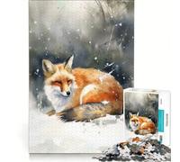 Jigsaw Puzzle for Adults 1000 Pieces Sleeping Fox Educational Games Perfect Decoration Every Piece Is Unique 38x52cm