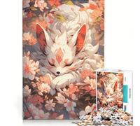 Jigsaw Puzzle for Adults 1000 Pieces Sleeping Fox in Cherry Blossoms Educational Games Perfect Decoration Every Piece Is Unique 38x52cm