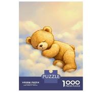 Jigsaw Puzzle for Adults 1000 Pieces Sleeping Teddy Bear on Clouds Adult Jigsaw Puzzle Relaxing Games Wall Decoration for Is Ideal As A Gift 70x50cm/1000pcs