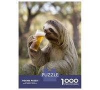 Jigsaw Puzzle for Adults 1000 Pieces Sloth Sipping A Beer Jigsaws for Adults Toy Wall Decor Improve Memory for Is Ideal As A Gift 70x50cm/1000pcs