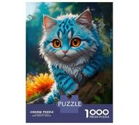 Jigsaw Puzzle for Adults 1000 Pieces Smiling Cat on The Rocks Jigsaw Puzzle Brain Teaser Game Stress Reliever Birthday And Unique Gifts 52x38cm/1000pcs