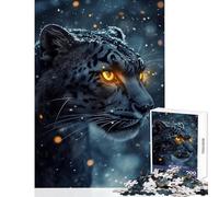 Jigsaw Puzzle for Adults 1000 Pieces Snow Leopard's Gaze - Practical Game Wall Decoration DIY Toys Suitable for Desktop Decoration (38x52cm)