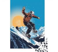 Jigsaw Puzzle for Adults 1000 Pieces Snowboarding Adventure in Mountains-1 Adult Jigsaw Puzzle Relaxing Games Wall Decoration for Is Ideal As A Gift 52x38cm/1000pcs