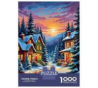 Jigsaw Puzzle for Adults 1000 Pieces Snowy Christmas Village Jigsaws for Adults Toy Wall Decor Improve Memory for Is Ideal As A Gift 52x38cm/1000pcs