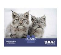 Jigsaw Puzzle for Adults 1000 Pieces Snowy Lynx Cats in Winter Jigsaw Puzzle Relaxing Games Wall Decoration Difficult And Challenge 70x50cm/1000pcs