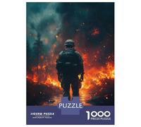 Jigsaw Puzzle for Adults 1000 Pieces Soldier in Firestorm Puzzle for Adults Family Game Improve Memory Parent-child Interaction 38x26cm/1000pcs