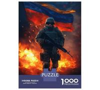 Jigsaw Puzzle for Adults 1000 Pieces Soldier with Ukrainian Flag Jigsaw Puzzle Relaxing Games Difficult Challenge Unique Gifts for Birthday And Christmas 70x50cm/1000pcs