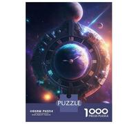 Jigsaw Puzzle for Adults 1000 Pieces Space Earth Clock Jigsaw Puzzle Brain Teaser Game Stress Reliever Birthday And Unique Gifts 52x38cm/1000pcs