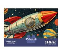 Jigsaw Puzzle for Adults 1000 Pieces Space Rocket Adventure Adult Jigsaw Puzzle Relaxing Games Wall Decoration for Is Ideal As A Gift 38x26cm/1000pcs