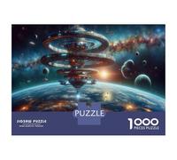 Jigsaw Puzzle for Adults 1000 Pieces Space Station Over Earth Jigsaw Puzzle Relaxing Games Wall Decoration Difficult And Challenge 70x50cm/1000pcs