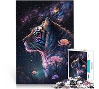 Jigsaw Puzzle for Adults 1000 Pieces Space Tiger Flowers Educational Games Home Decoration Puzzle 26x38cm Enhance love between couples