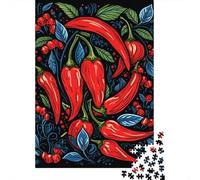 Jigsaw Puzzle for Adults 1000 Pieces Spicy Red Chili Pepper Art Adult Jigsaw Puzzle Hands-on Game Pattern Assembly Unique Gifts for Birthday And Christmas 70x50cm/1000pcs